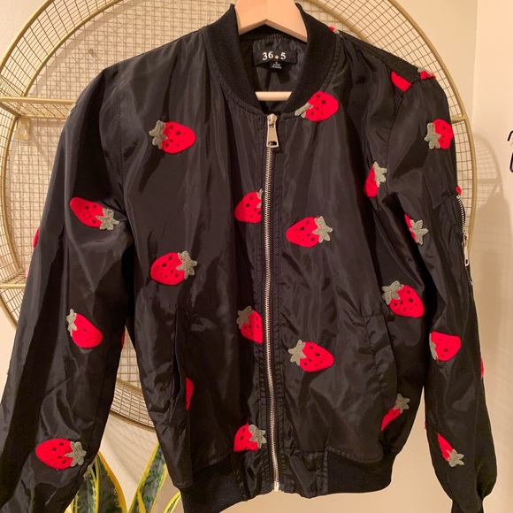 Strawberry Bomber Jacket - Picture 1 of 4